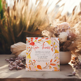 感謝の秋の紅葉 感謝祭の食事 招待状