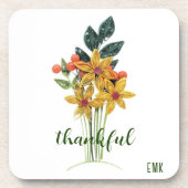 感謝の秋の紙クイル花(6) コースター (正面)