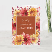 感謝の秋の花の季節 - サンクスギビング シーズンカード (正面)