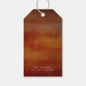 感謝の秋の花ボタニカル ラスティック ギフトタグ (裏面)