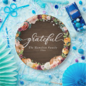 感謝の秋の花素朴感謝祭ディナー ペーパープレート (パーティー)