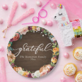 感謝の秋の花素朴感謝祭ディナー ペーパープレート (パーティー)