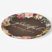 感謝の秋の花素朴感謝祭ディナー ペーパープレート (アングル)