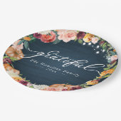 感謝の秋の花素朴感謝祭ディナー ペーパープレート (アングル)