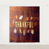 感謝の秋の落ち葉とパンプキン タペストリー (正面)