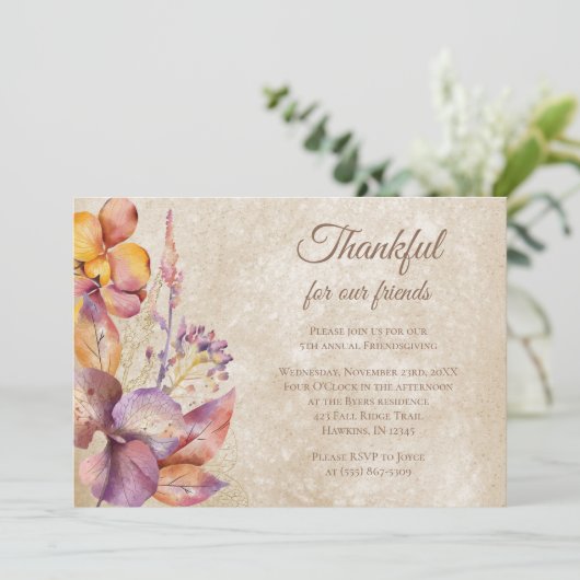 感謝の秋の葉感謝と友情 招待状 (スタンド正面)