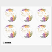 感謝の秋の葉 エレガント ゴールド スクリプト ラウンドシール (シート)