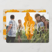 感謝の秋の葉(数々の写真) サンキューカード (正面/裏面)