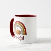 感謝の秋の虹の感謝祭マグカップ マグカップ (正面左)