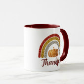 感謝の秋の虹の感謝祭マグカップ マグカップ (正面右)