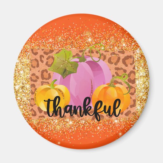 感謝の秋カスタマイズの文字と色 マグネット (正面)