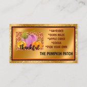 感謝の秋カスタマイズの文字と色 名刺 (正面)