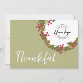 感謝の秋テーマビジネスロゴ感謝祭 サンキューカード (正面)