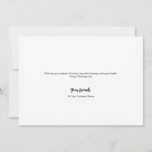 感謝の秋テーマビジネスロゴ感謝祭 サンキューカード (裏面)