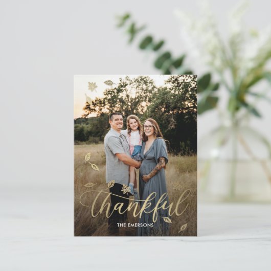 感謝の秋ハッピーサンクスギビング写真はがき シーズンポストカード (スタンド正面)