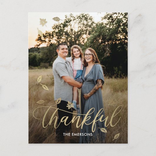 感謝の秋ハッピーサンクスギビング写真はがき シーズンポストカード (正面)