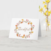 感謝の秋リース感謝祭グリーティング カード (黄色い花)