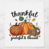 感謝の秋賛美のかぼちゃ ワインラベル (シングルラベル)