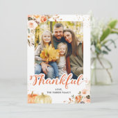 感謝の秋 ゴールド フラワーフォト2枚 感謝祭 シーズンカード (スタンド正面)