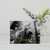 感謝の箔押し写真ホリデー ポストカード (立ち正面)