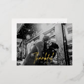 感謝の箔押し写真ホリデー ポストカード (正面/裏面)