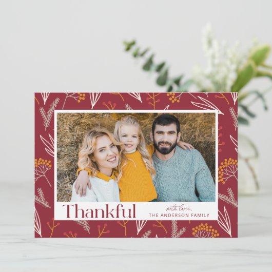 感謝の紅葉フォトサンクスギビングカード シーズンカード (スタンド正面)