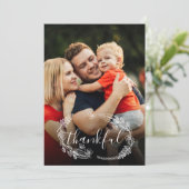 感謝の素朴フローラスクリプト写真Thanksgiving シーズンカード (スタンド正面)