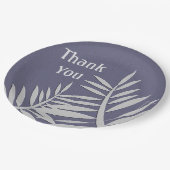 感謝の紫の葉シルエット ペーパープレート (アングル)