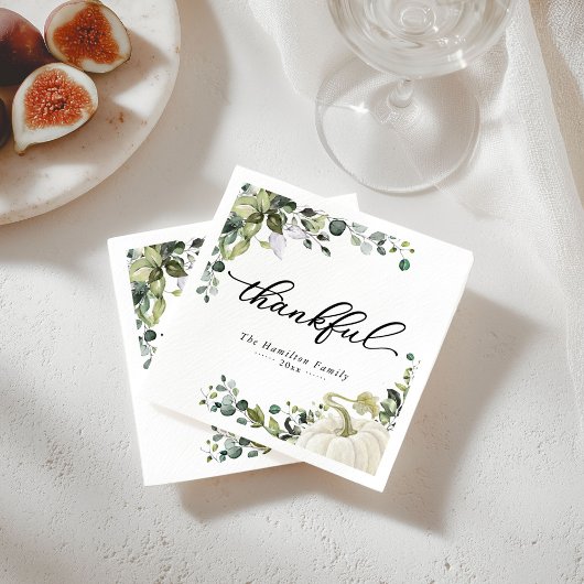 感謝の緑のカボチャ感謝ディナー スタンダードカクテルナプキン