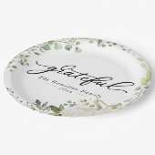 感謝の緑のカボチャ感謝祭ディナー ペーパープレート (アングル)