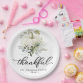 感謝の緑の白カボチャ感謝祭 ペーパープレート (パーティー)