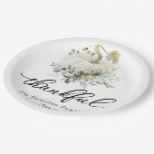 感謝の緑の白カボチャ感謝祭 ペーパープレート (アングル)