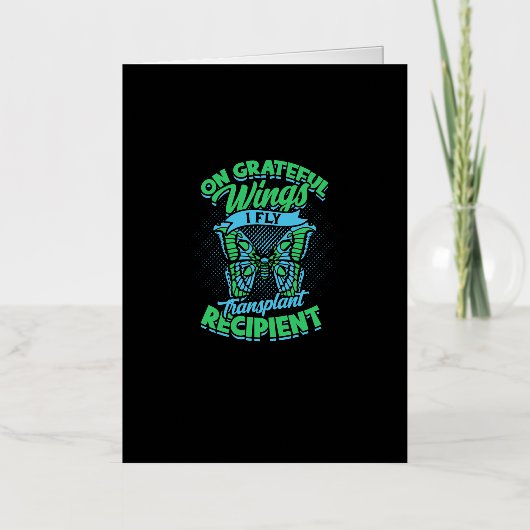 感謝の翼で私は移植患者を飛ぶ – 箔グリーティングカード (正面)
