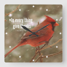 感謝の聖書の詩を与えて下さい スクエア壁時計