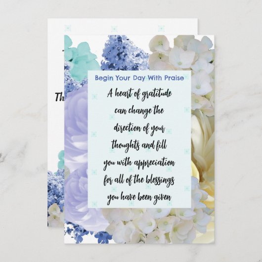 感謝の聖書聖句の瞑想カード 招待状 (正面/裏面)