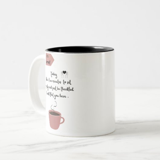 感謝の肯定と感謝引用文 ツートーンマグカップ (正面左)
