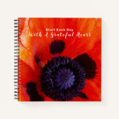 感謝の花とポピーハート引用文 ノートブック (正面)