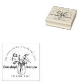 感謝の花のマスンジャー 小さなビジネススタンプ ラバースタンプ (押印)