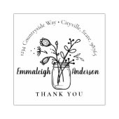 感謝の花のマスンジャー 小さなビジネススタンプ ラバースタンプ (インプリント)