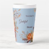 感謝の花の感謝の賛美感謝祭 カフェラテマグ (正面)