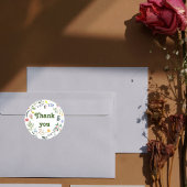 感謝の花ステッカー ラウンドシール