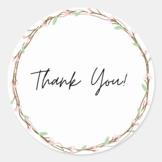感謝の花テーマのステッカー ラウンドシール (正面)