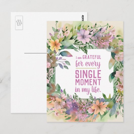 感謝の花姿勢 ポストカード (正面/裏面)