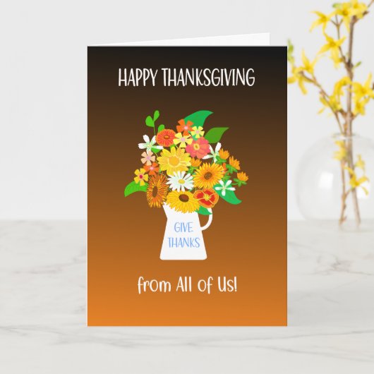 感謝の花束を私たち全員から カード (黄色い花)
