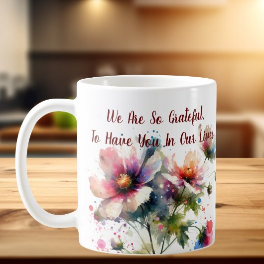 感謝の花束デザイン コーヒーマグカップ