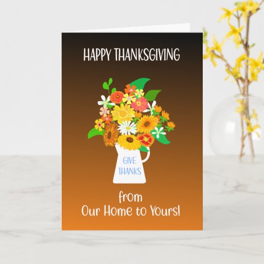 感謝の花束私たちの家はあなたのへ カード (黄色い花)