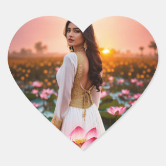 「感謝の花静かは感謝してい彼女の心 ハートシール