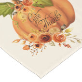 感謝の花飾り付きパンプキン ショートテーブルランナー (コーナー)