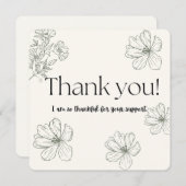 感謝の花 – ミニマリストサンキューカード (正面/裏面)