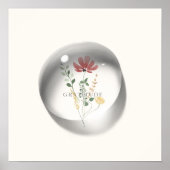 感謝の花 水滴 ミニマル ポスター (正面)